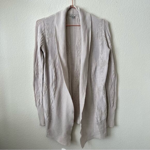 Urban Outfitters UO Ecote tan cream textured knit open cardigan shawl collar - Picture 1 of 4